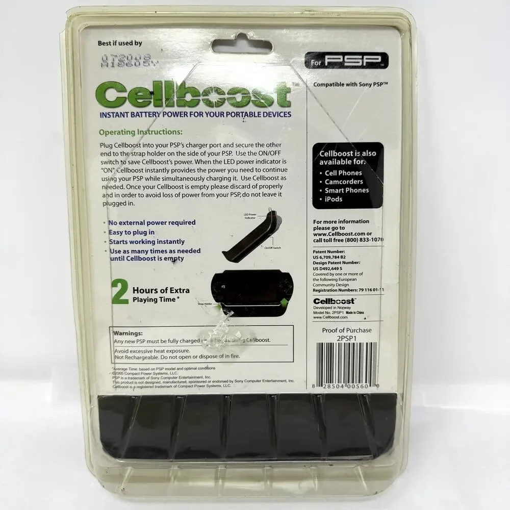 Cellboost Disposable Battery Charger 2-Pack for Sony PSP Sealed Vintage 2000s